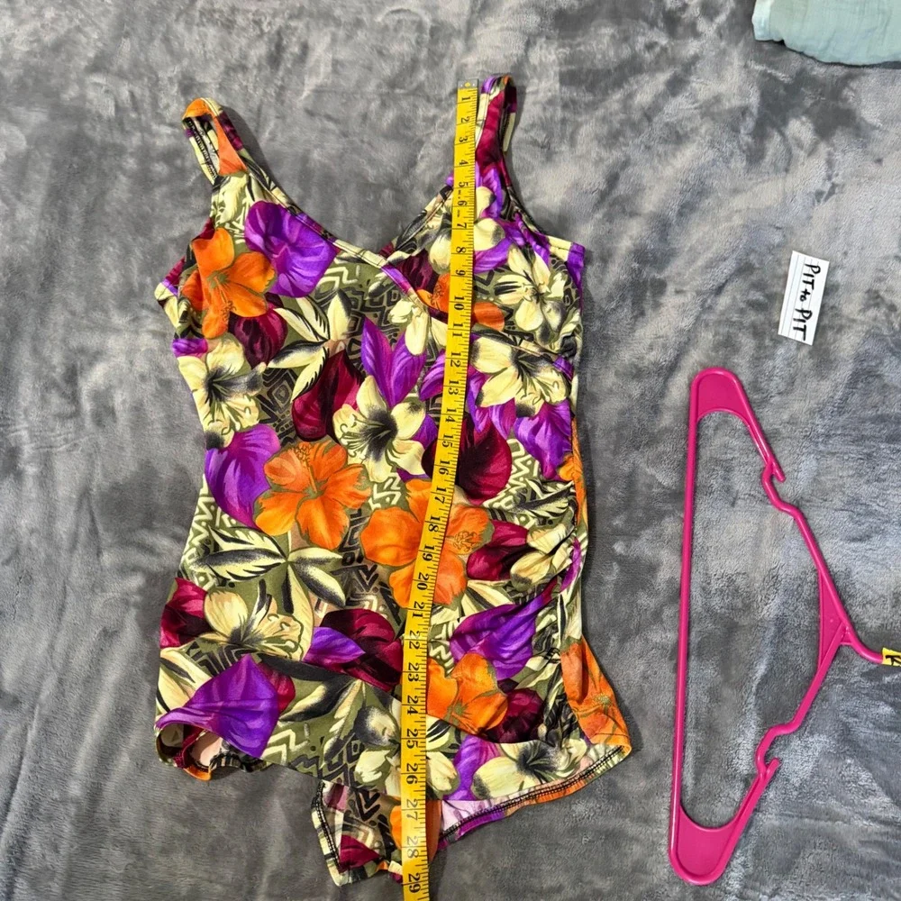 Mainstream Floral One Piece Swimsuit Women's 18 Vtg Union Made Tropical Retro